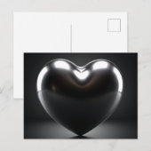 Zwart Hart Digitale Kunst Briefkaart (Voorkant / Achterkant)