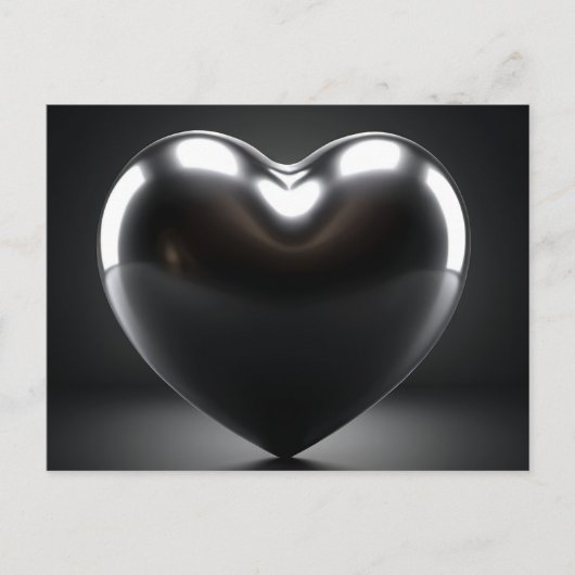 Zwart Hart Digitale Kunst Briefkaart (Voorkant)