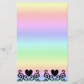 Zwart hart en Lily op regenboogstationery Briefpapier (Voorkant)
