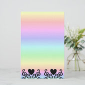 Zwart hart en Lily op regenboogstationery Briefpapier (Staand voorkant)