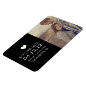 Zwart hart foto Bewaar de datum magneet (Linkerzijde)