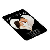Zwart Hart Foto Bruiloft Save the Date Magneet (Rechterzijde)