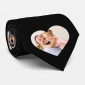 Zwart Hart Gepersonaliseerde Familie Foto Stropdas (Opgerold)