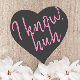 Zwart Hart Gevormde Sticker Roze Script Lettering