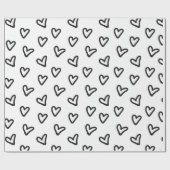 Zwart Hart inpakpapier (Vlak)