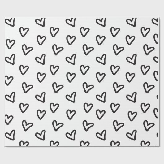 Zwart Hart inpakpapier (Vlak)