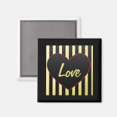 Zwart hart, "Liefde" magneet (Voorkant / Achterkant)