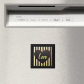 Zwart hart, "Liefde" magneet (Insitu (Vaatwasser))