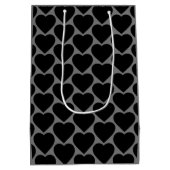 Zwart hart medium cadeauzakje (Achterkant)