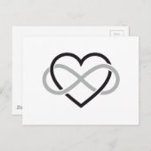 Zwart hart met oneindig teken briefkaart (Voorkant / Achterkant)