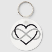 Zwart hart met oneindig teken sleutelhanger (Voorkant)