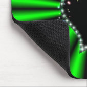 Zwart hart met sterren op groene zwarte regenboog muismat (Hoek)