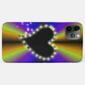 Zwart hart met sterren op regenboog Case-Mate iPhone case (Achterkant (horizontaal))