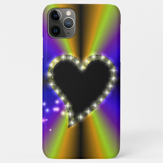 Zwart hart met sterren op regenboog Case-Mate iPhone case (Achterkant)