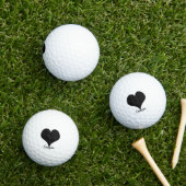 Zwart Hart Ontwerp Persoonlijk Golfballen (Insitu Gras)
