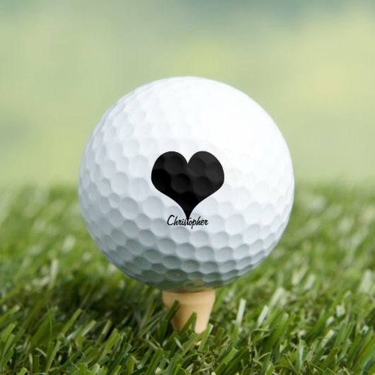 Zwart Hart Ontwerp Persoonlijk Golfballen (Insitu Shirt)