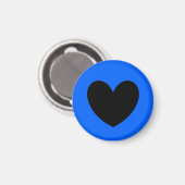 Zwart hart op blauw magneet (Voorkant / Achterkant)