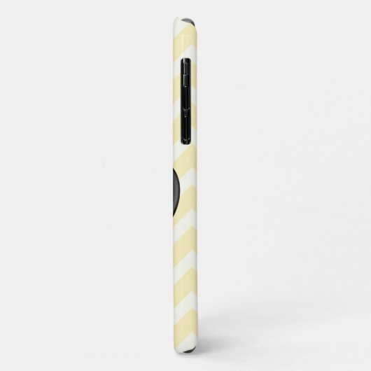Zwart hart op gele Chevron Stripe-telefoontas Case-Mate iPhone Case (Achterkant/links)