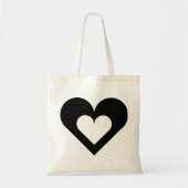 Zwart hart op hart tote bag (Voorkant)