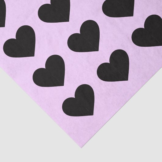 Zwart hart op lavendeweefselpapier tissuepapier (Detail)