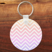 Zwart hart op Ombre Chevron Stripe met naam Sleutelhanger (Achterkant)