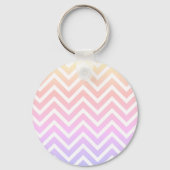 Zwart hart op Ombre Chevron Stripe met naam Sleutelhanger (Achterkant)