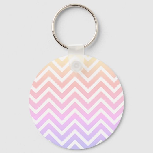 Zwart hart op Ombre Chevron Stripe met naam Sleutelhanger (Achterkant)