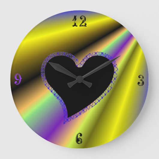 Zwart Hart op Regenboog Grote Klok (Voorkant)