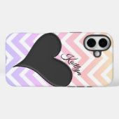 Zwart hart op regenboogChevron Stripe telefoontas Case-Mate iPhone Case (Achterkant (horizontaal))