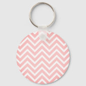 Zwart hart op roze Chevron Stripe met naam Sleutelhanger (Achterkant)