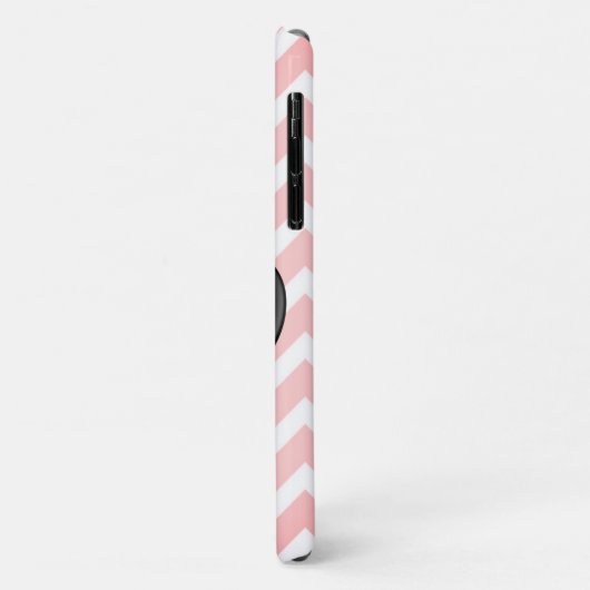 Zwart hart op roze Chevron Stripe-telefoontas Case-Mate iPhone Case (Achterkant/links)