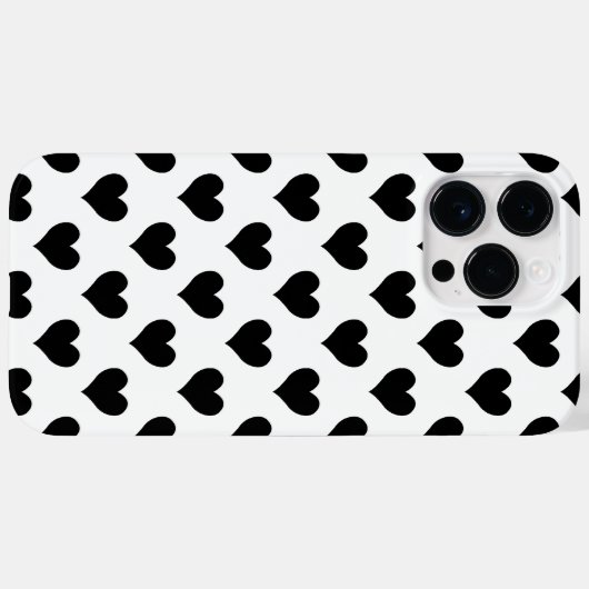 Zwart Hart Patroon Case-Mate iPhone Case (Achterkant (horizontaal))