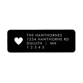 Zwart hart retouradres  etiket