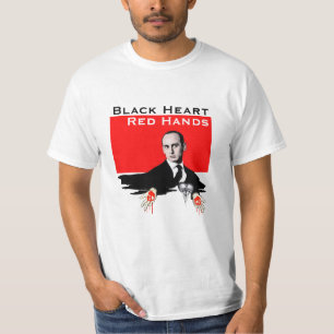 Zwart hart/rode handen t-shirt