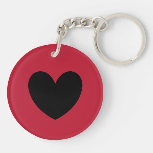 Zwart hart rood sleutelhanger (Achterkant)
