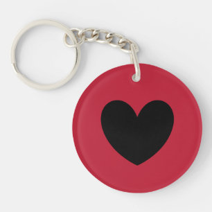 Zwart hart rood sleutelhanger