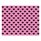 Zwart hart roze achtergrond pols dot hart foto afdruk (Voorkant)