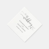 Zwart Hart Script Trouw Servet (Hoek)