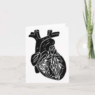 Zwart hart silhouet Menselijke anatomie Kunst Kaart