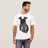 Zwart hart silhouet Menselijke anatomie Kunst T-shirt (Voorkant volledig)