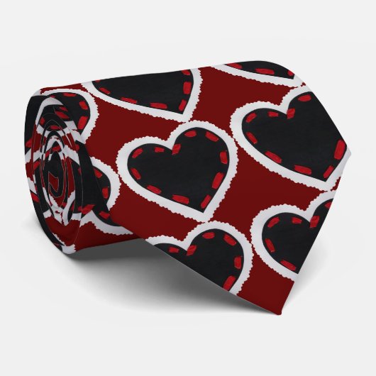 Zwart hart stropdas (Opgerold)