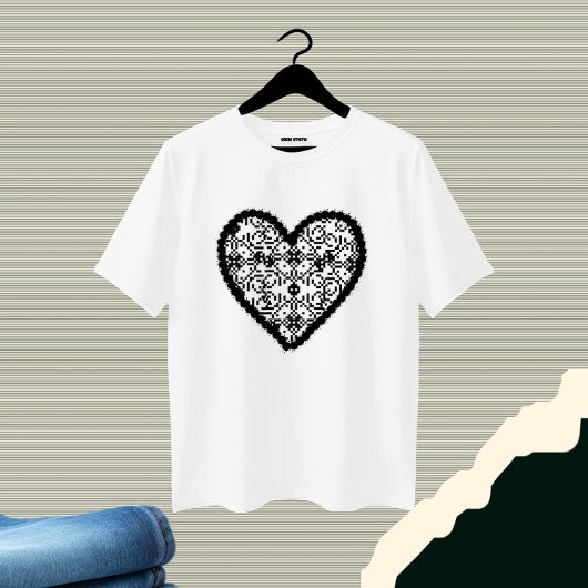 Zwart hart t-shirt