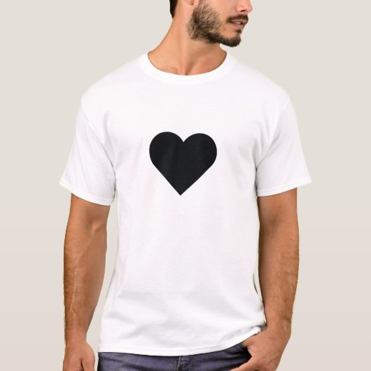 Zwart hart t-shirt (Voorkant)