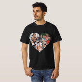 Zwart  hart valentijnsdag fotocollage t-shirt (Voorkant volledig)