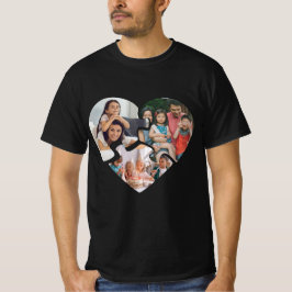 Zwart hart valentijnsdag fotocollage t-shirt