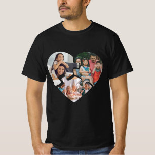 Zwart hart valentijnsdag fotocollage t-shirt