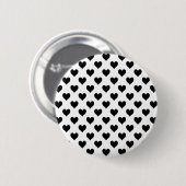 Zwart Hartpatroon Ronde Button 5,7 Cm (Voorkant /achterkant)