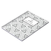 Zwart Hedendaags Driehoeken Patroon Gepersonalisee Notitieboek (Linkerzijde)