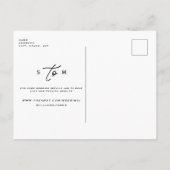 Zwart Hedendaags Save the Date Briefkaart (Achterkant)
