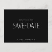 Zwart Hedendaags Save the Date Briefkaart (Voorkant)